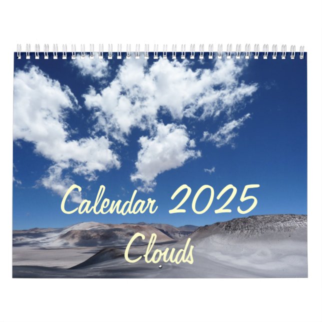 Kalender 2025 med Helgdagar - moln (Omslag)