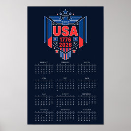 Kalender 2026 (1776-2026) USA Poster