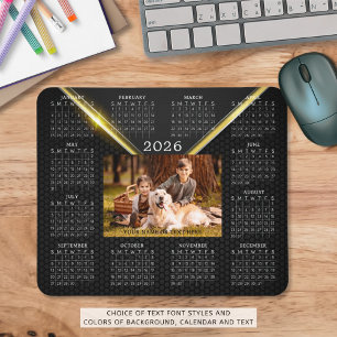 Kalender 2026 Ett foto Namn Black Guld Musmatta