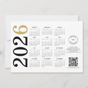 Kalender 2026 Företag logotyp QR-kod Gott nytt år Julkort