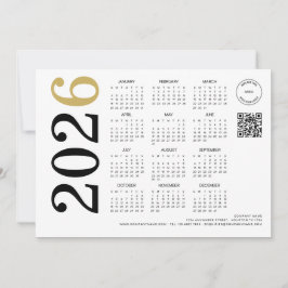Kalender 2026 Företagets logotyp QR-kod Gott nytt Julkort