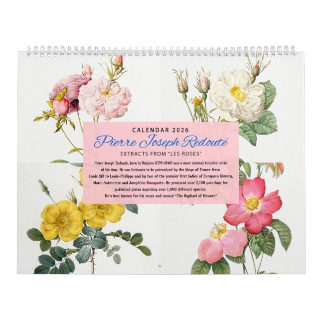 Kalender 2026 - Les Ro - P.J. Redouté (Omslag)
