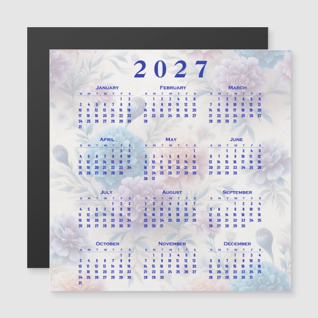 Kalender 2027 Blommor (Fram/baksida)