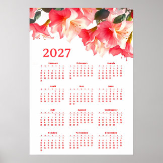 Kalender 2027 med blommor poster