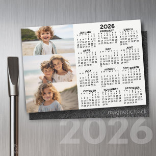 Kalender - 3 foton - Basic Black White Magnet