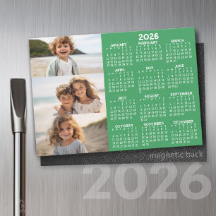 Kalender - 3 foton - vit magnet för grundläggande 