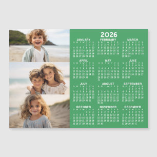 Kalender - 3 foton - vit magnet för grundläggande 