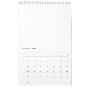 Kalender 43 cm x 28 cm Enkel sida Medelvit