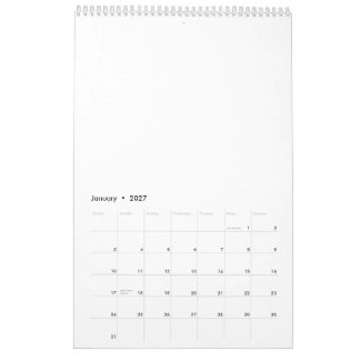 Kalender | 43 cm x 28 cm Enkel sida Medelvit