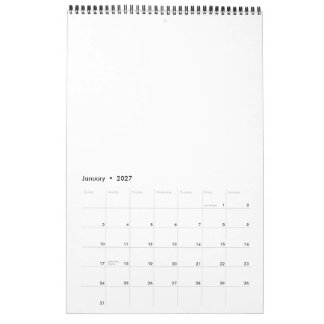 Kalender | 43 cm x 28 cm Enkel sida Medium Svart