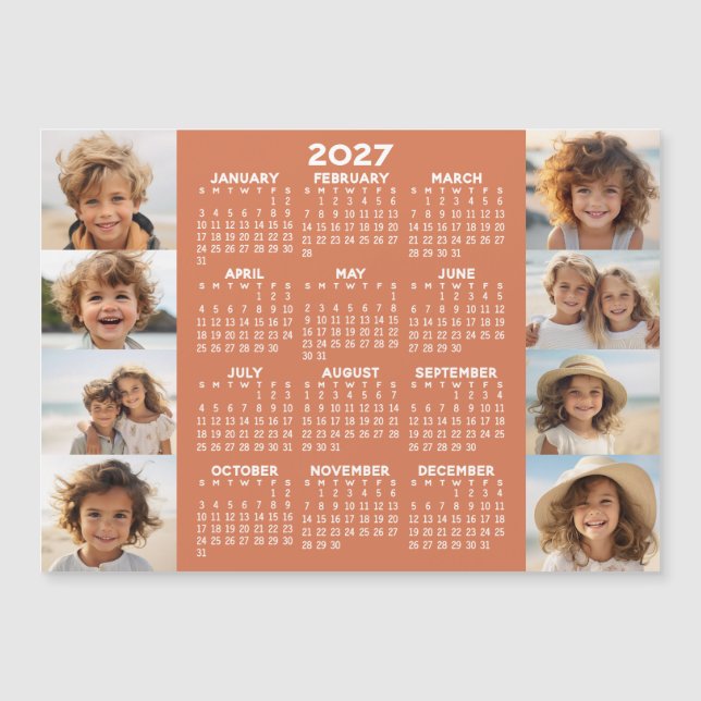 Kalender - 8 Bilder Grundläggande Terra Cotta Vit  (Framsida)
