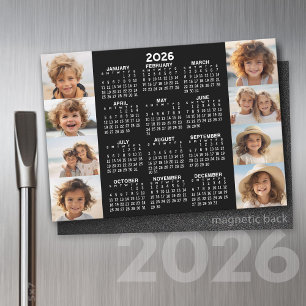 Kalender - 8 foton - Basic Black White Magnet