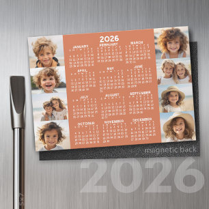 Kalender - 8 foton Basic Terra Cotta White Magnet