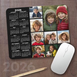 Kalender - 9 fotokollage - svart musmatta