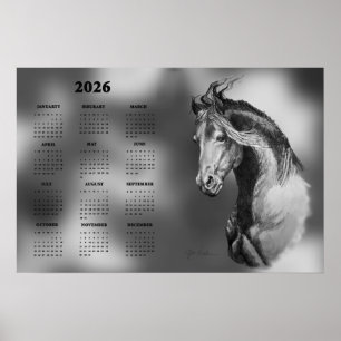 Kalender, Årlig Vacker Hingst Häst Affisch