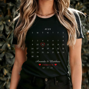 Kalender - årsdag Alla hjärtans dag svart T Shirt
