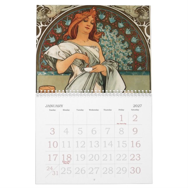 Kalender art nouveau (Jan 2027)