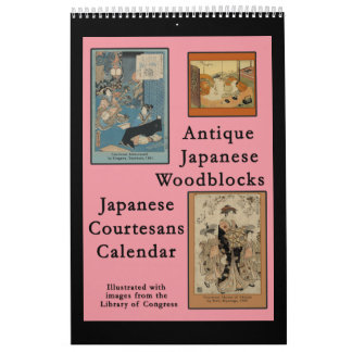 Kalender av antika japanska träkloss