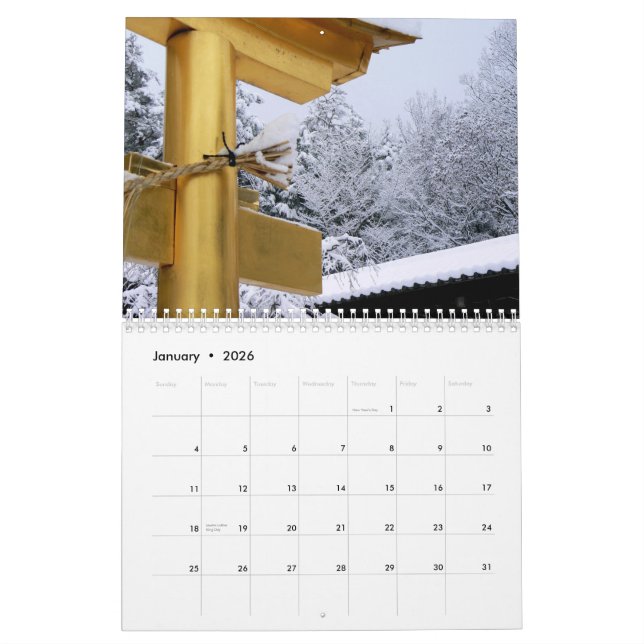Kalender av japanska Torii (Jan 2026)