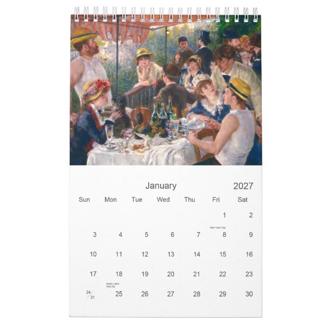 Kalender av Pierre-Auguste Renoir. (Jan 2027)