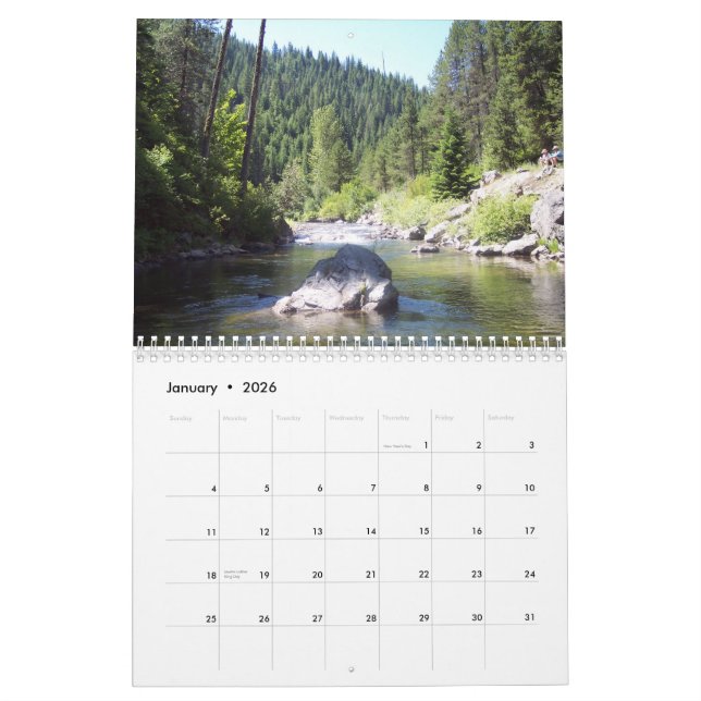 Kalender av sceniska Idaho flygfiskefläckar (Jan 2026)