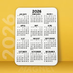Kalender - Basic Minimal Black and White Magnet<br><div class="desc">Ett mycket användbart objekt för skola eller hemmet. Detta visar en fullt-årsvy för hela data. En kalender som skrivs ut på en magnet kombinerar praktisk användning med bekvämlighet och förvandlar en arbetsyta som är nödvändig till en verktyg för tidshantering. Den här nyskapande designen har en kalenderlayout för fullt eller månad...</div>