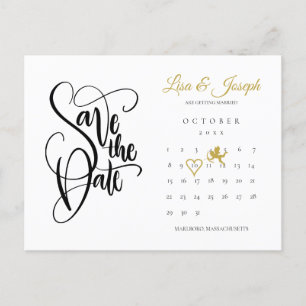 Kalender Cupid Guld Kärlek Hjärtan Spara Datum Vykort