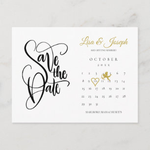 Kalender Cupid Guld Kärlek Hjärtan Spara Datum Vykort