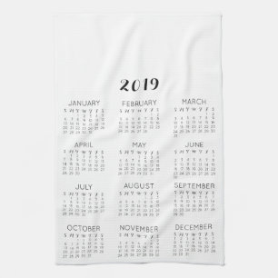Kalender DIY för personligfoto 2019 Kökshandduk