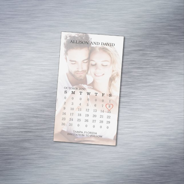 Kalender - enkelt Trendig - foto med sex raders ma Magnetiska Visitkort (In Situ)
