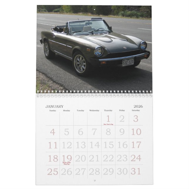 Kalender Fiat 124 Spider 2013 (Jan 2026)