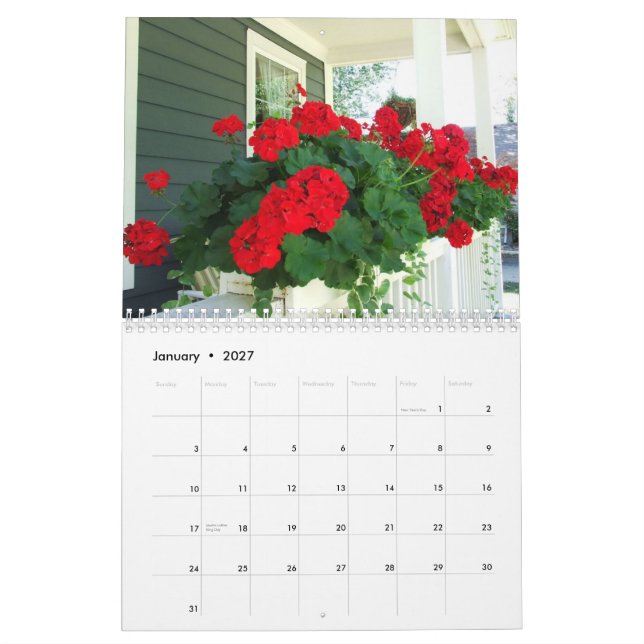 Kalender för 2012 blommor (Jan 2027)