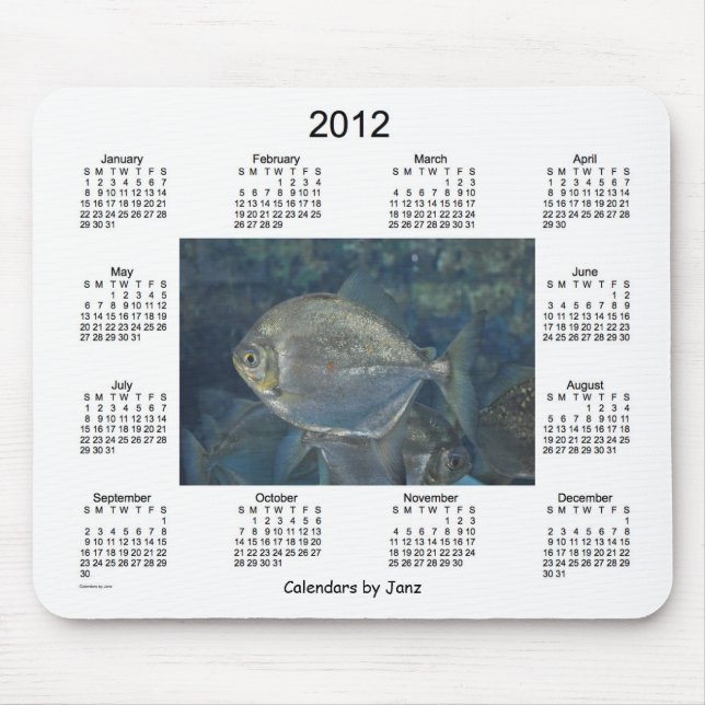 Kalender för 2012 fisk musmatta (Framsidan)