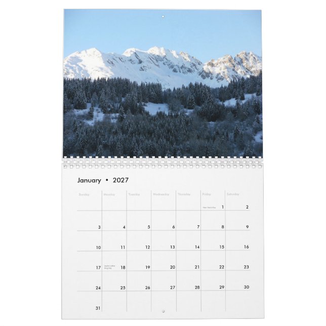 Kalender för 2014 alperna (Jan 2027)