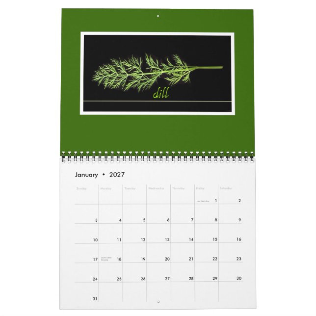 Kalender för 2015 örter (Jan 2027)