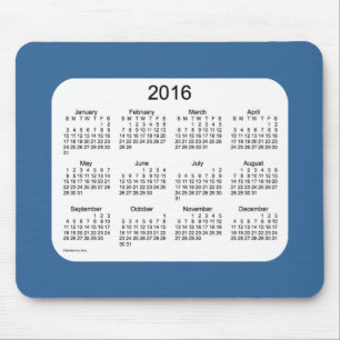 Kalender för 2016 blått av Janz Mousepad Musmatta