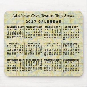 Kalender för 2017 (se beskrivning för ny version) musmatta