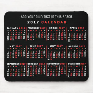 Kalender för 2017 (se beskrivning för ny version) musmatta