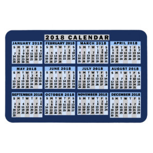 Kalender för 2018 (se beskrivning för ny version) magnet