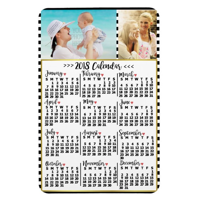 Kalender för 2018 (se beskrivning för ny version) magnet (Vertikal)