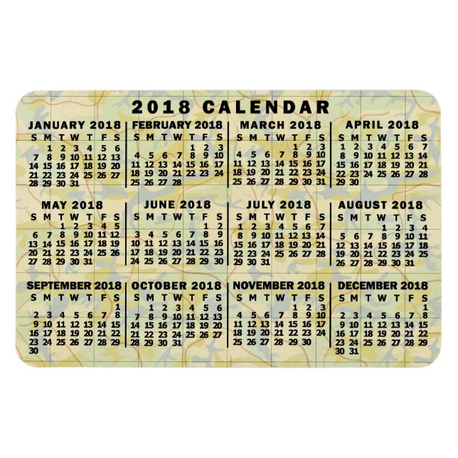 Kalender för 2018 (se beskrivning för ny version) magnet (Horisontell)