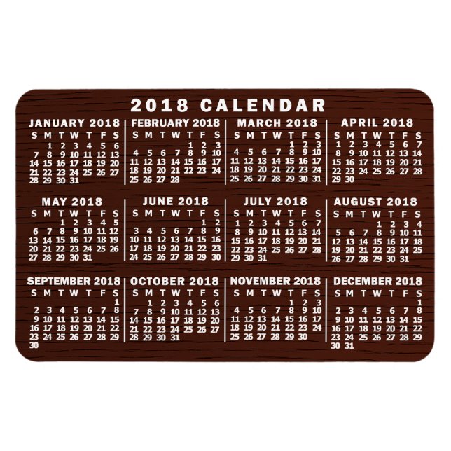 Kalender för 2018 (se beskrivning för ny version) magnet (Horisontell)
