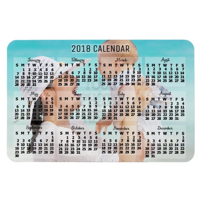Kalender för 2018 (se beskrivning för ny version) magnet (Horisontell)
