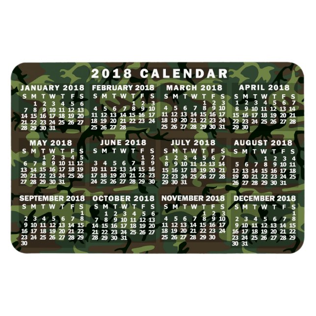 Kalender för 2018 (se beskrivning för ny version) magnet (Horisontell)