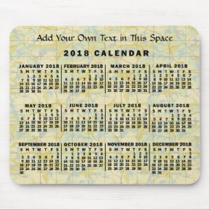 Kalender för 2018 (se beskrivning för ny version) musmatta