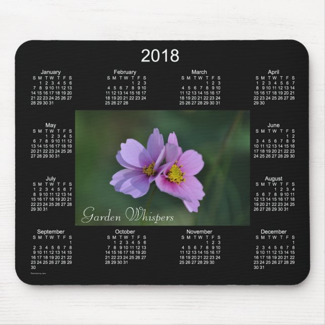 Kalender för 2018 trädgårds- viskning vid Janz Musmatta (Framsidan)