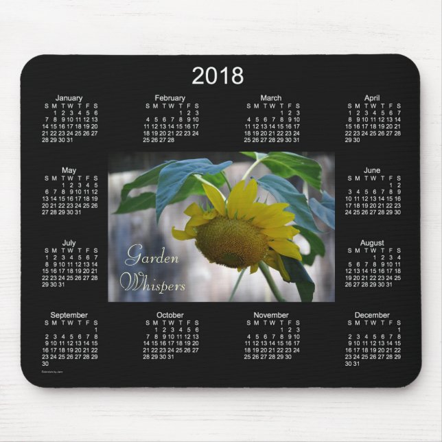 Kalender för 2018 trädgårds- viskning vid Janz Musmatta (Framsidan)