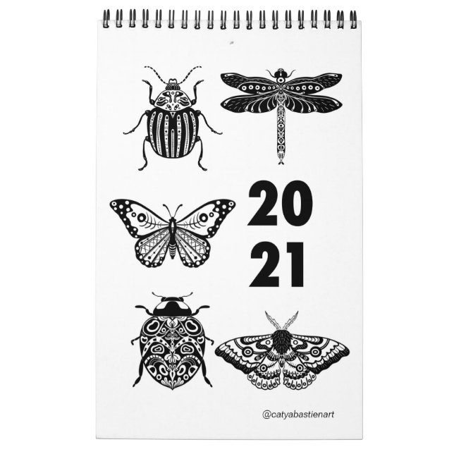 Kalender för 2021 för illustration av folkkonsten  (Baksida)