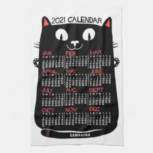 Kalender för 2021 (se beskrivning för ny version) kökshandduk