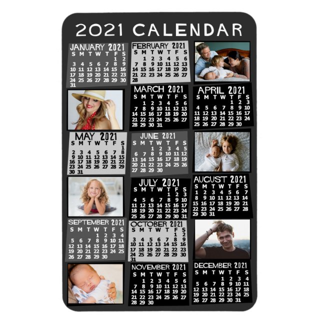 Kalender för 2021 (se beskrivning för ny version) magnet (Vertikal)